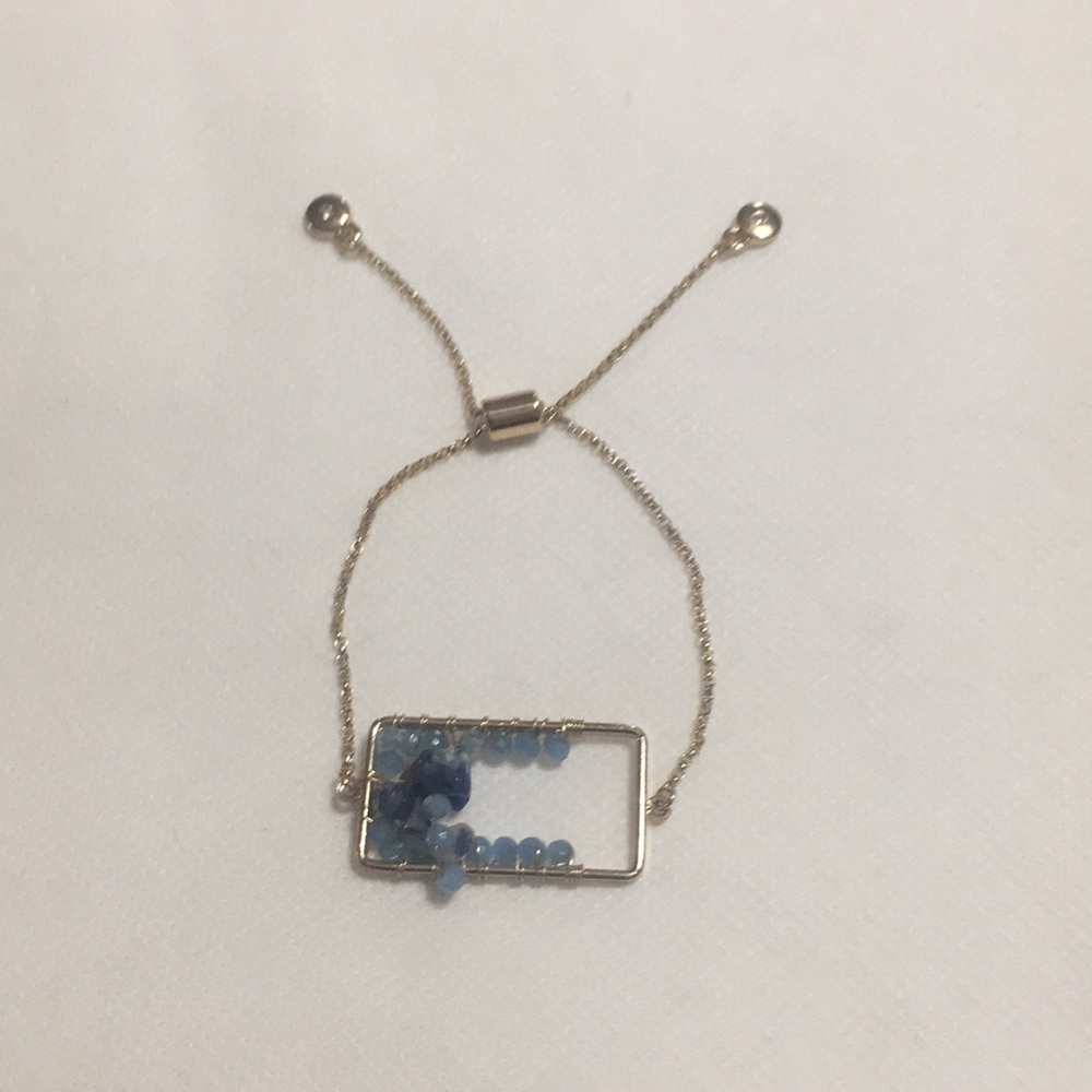 - Inspired Life Stone Cluster Slider Bracelet Blue